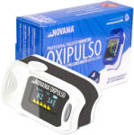 NOVAMA Pulsoximetru Novama Oxipulso, masoara saturatia de oxigen si rata pulsului, masuratori precise, display Oled, oprire automata, Alb/ Negru