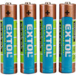 Extol elem klt. 4 db, alkáli, 1, 5V, méret: AAA (LR03); hosszú étettartam, bliszteren (42010)