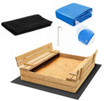 Bestent Ladă de nisip cu bănci 180cm + prelată + agrotextil