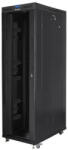 Lanberg 19" szabadon álló rack szekrény 42U/800X1200 üvegajtó, lapraszerelt, LCD kijelző, fekete V2 (FF01-8242-12BL)