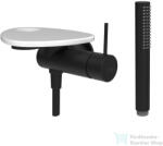 Laufen ADA falsík alatti zuhany csaptelep zuhanyszettel, lyukas polccal, alaptest nélkül, PVD matt fekete/fényes fehér HF506755511000 (HF506755511000)