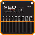 NEO TOOLS Bőrlyukasztó készlet, szénacél, 9db-os, 2, 5-10mm, oxfordszövet tok (33-095) - szerszamparadicsom
