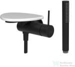 Laufen ADA falsík alatti zuhany csaptelep zuhanyszettel, polccal, alaptest nélkül, PVD matt fekete/fényes fehér HF506755511060 (HF506755511060)