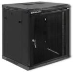 Qoltec RACK szekrény 19"| 12U | 600 x 635 x 600 | Perforált ajtók | Függesztett | Acél ház | Zár | Fekete (54490)