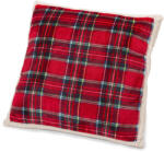 Tchibo - Kockás plüss díszpárna - piros