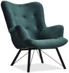 VOX bútor DALTON füles fotel, zöld-fekete