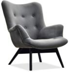 VOX bútor LORI füles fotel, glam szürke-fekete