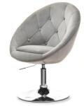 VOX bútor SALA 3 szürke plüss forgó klubfotel, krómozott talp
