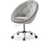Vox bútor SALA 4 szürke plüss forgófotel, krómozott, görgős talp