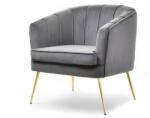 VOX bútor ESTER kagylófotel, szürke velvet-arany, készletről