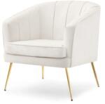 VOX bútor ESTER kagylófotel, krémszínű velvet-arany