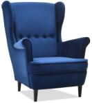 VOX bútor MALMO füles fotel, sötétkék-fekete