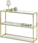Vox bútor BALI BIS konzolasztal, fehér márvány-arany