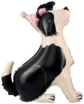 PartyPal Álló fólia lufi, Border Collie, sapkával, 76x92 cm