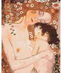 Brushme Számozott kifestő készlet, feszített vásznon, 40x50 cm - Gustav Klimt: Anya és gyermeke