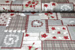 Made In Italy Anyag Pamut patchwork virágokkal és szívekkel, m. 140 cm