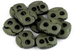 Fashion Rugós, zsinór szabályozó malacka 2 lyukkal, 20mm, 10db, 160053, khaki zöld