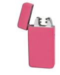Novi Bricheta antivant metalica cu Plasma și USB + Cutie cadou Roz mata Bricheta