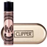 Clipper Bricheta metalica Clipper Amazing Skulls Roz Gold + Cutie Bricheta