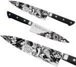 Satake Satoru Gyuto Japán rozsdamentes szakácskés 59 HRC, 21 cm, laminált markolat, TENGU lézergravír mintázat (802-789-gravirozott-tengu)