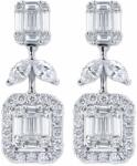White & Black Dauphine baguette gyémánt fülbevaló - 1, 2 karát (AU13912)