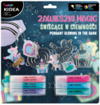 DERFORM Üvegfesték készlet, 6 foszforeszkáló üvegfesték 3 db felakasztható fényvarázs formával, unikornis, Kidea (DFM-ZZMSCKA)