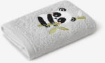 Goldea gyermek frottír törölköző - panda világosszürkén 30 x 50 cm
