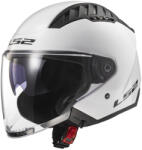 LS2 Alb lucios Cască Moto Jet ECE 22.06 1200gr cu Sunvisor 366001002 (366001002)