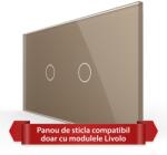 LIVOLO Panou Intrerupator Simplu + Simplu cu Touch LIVOLO din Sticla, Standard Italian - 4M SmartElectro IntelligentHouse (VL-P901.1-4A)