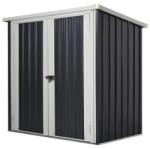 ART Casuta/magazie/sopron de gradina pentru depozitare unelte, otel si PP, negru, 147x86x134 cm GartenVIP DiyLine (AR151846)