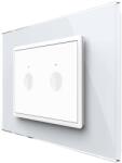 LIVOLO Intrerupator Dublu WIFI cu Touch LIVOLO cu rama din sticla, standard italian Serie Noua, , VL-FC2NY-3WP-11 (VL-FC2NY-3WP-11)