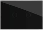 LIVOLO Intrerupator dublu cu touch Livolo din sticla, standard italian - Serie noua, negru, VL-FC2-3G-12 (VL-FC2-3G-12)