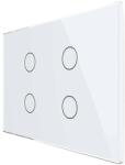 LIVOLO Intrerupator cvadruplu wireless cu touch Livolo din sticla - standard italian, alb, VL-FC4R-3G-11 (VL-FC4R-3G-11)