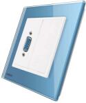 LIVOLO Priza cu mufa VGA mama Livolo cu rama din sticla, albastru, VL-C791VG1-19 (VL-C791VG1-19)