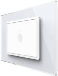 LIVOLO Intrerupator simplu cu touch Livolo cu rama din sticla, protocol ZigBee, standard Italian - Serie noua, alb, VL-FC1Z-3WP-11 (VL-FC1Z-3WP-11)