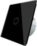 LIVOLO Intrerupator simplu cu revenire contact uscat Livolo cu touch din sticla, negru, VL-C701IH-12 (VL-C701IH-12)