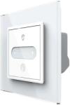 LIVOLO Intrerupator Simplu Cap Scara / Cruce cu Variator Livolo cu Rama din Sticla, ZigBee - Serie Noua, alb, VL-FC1SDZ-2WP-11 (VL-FC1SDZ-2WP-11)