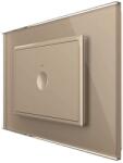 LIVOLO Intrerupator simplu wireless cu touch Livolo cu rama din sticla, standard Italian - Serie noua, auriu, VL-FC1R-3AP-13 (VL-FC1R-3AP-13)
