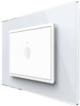 LIVOLO Intrerupator simplu cu touch Livolo cu rama din sticla, standard Italian - Serie noua, alb, VL-FC1-3WP-11 (VL-FC1-3WP-11)
