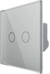 LIVOLO Intrerupator Dublu cu Revenire / Reset cu Touch LIVOLO - Serie Noua, gri, VL-FC2B-2G-2I (VL-FC2B-2G-2I) - fluxone
