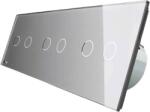 LIVOLO Intrerupator dublu+dublu+dublu cu touch Livolo din sticla, Protocol ZigBee, Control de pe telefon, gri, VL-C702Z/C702Z/C702Z-15 (VL-C702Z/C702Z/C702Z-15)