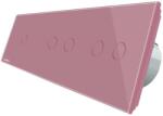 LIVOLO Intrerupator cu touch simplu+dublu+dublu LIVOLO din sticla, Protocol ZigBee, Control de pe telefon, roz, VL-C701Z/702Z/702Z-17 (VL-C701Z/702Z/702Z-17)