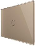 LIVOLO Intrerupator simplu wireless cu touch Livolo din sticla - standard italian, auriu, VL-FC1R-3G-13 (VL-FC1R-3G-13)