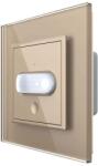 LIVOLO Intrerupator senzor de miscare PIR Livolo cu rama din sticla, auriu, VL-FCU-2AP-13 (VL-FCU-2AP-13)