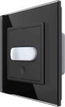 LIVOLO Senzor de Miscare PIR Livolo cu Rama din Sticla, Protocol ZigBee, negru, VL-FCUZ-2BP-12 (VL-FCUZ-2BP-12)