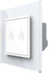LIVOLO Intrerupator dublu cu touch Livolo din sticla, Serie noua, , VL-FC2-2WP-11 (VL-FC2-2WP-11)