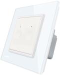 LIVOLO Intrerupator dublu wireless cu touch Livolo din sticla, Serie noua, , VL-FC2R-2WP (VL-FC2R-2WP)