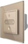 LIVOLO Intrerupator Simplu Cap Scara / Cruce cu Variator Livolo cu Rama din Sticla, ZigBee - Serie Noua, auriu, VL-FC1SDZ-2AP-13 (VL-FC1SDZ-2AP-13)