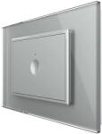 LIVOLO Intrerupator simplu cu touch Livolo cu rama din sticla, standard Italian - Serie noua, gri, VL-FC1-3IP-15 (VL-FC1-3IP-15)