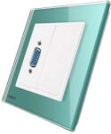 LIVOLO Priza cu mufa VGA mama Livolo cu rama din sticla, verde, VL-C791VG1-18 (VL-C791VG1-18)